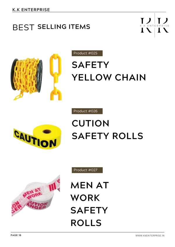 Safety Belts, Safety Yellow Chain, Apran, Earplugs & Safety Tapes