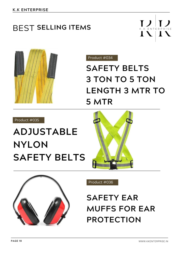 Safety Belts, Safety Yellow Chain, Apran, Earplugs & Safety Tapes