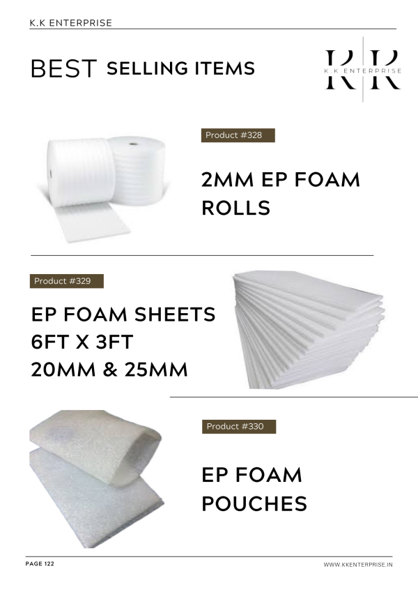 Ep foam rolls sheets & bubble rolls